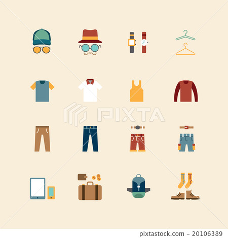 vector web flat icons set - man clothing store vector web flat icons set - man clothing store 20106389