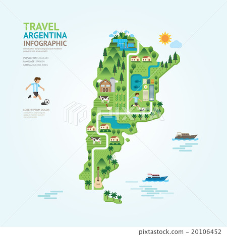 Infographic travel and landmark argentina map  20106452