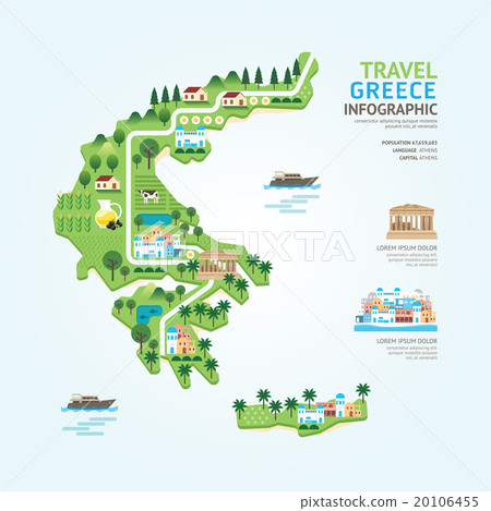 Infographic travel and landmark greece map shape Infographic travel and landmark greece map shape 20106455