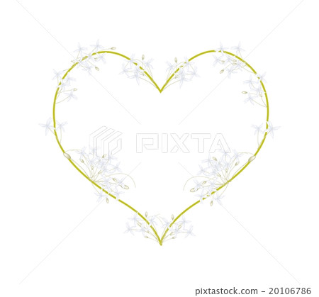 White Indian Cork Flowers in A Heart Shape 20106786