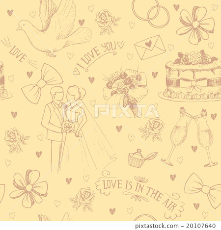 Hand drawn love symbols 20107640