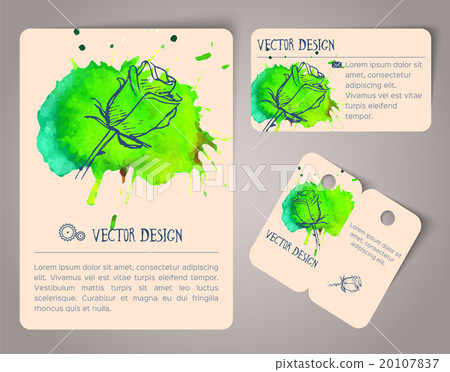 Hand drawn watercolor cards Hand drawn watercolor cards 20107837