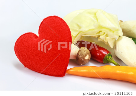 heart with fresh vegetable for cooking heart with fresh vegetable for cooking 20111165