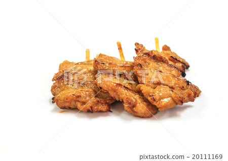grilled pork on white 20111169