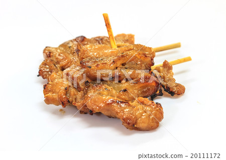 grilled pork on white 20111172