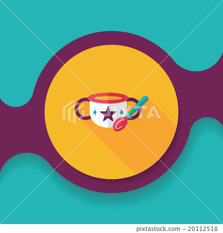 baby food bowl flat icon with long shadow,eps10 20112518