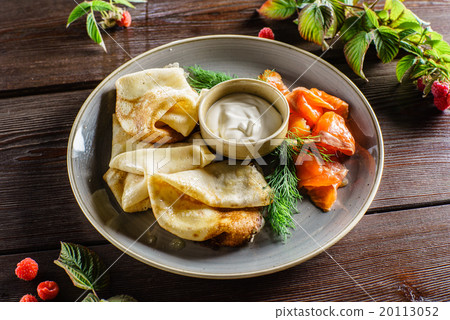 pancakes with salmon pancakes with salmon 20113052