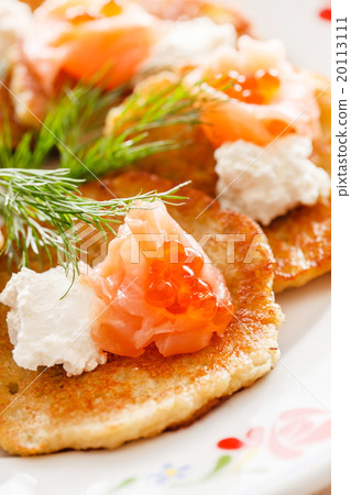 potato pancakes with salmon 20113111