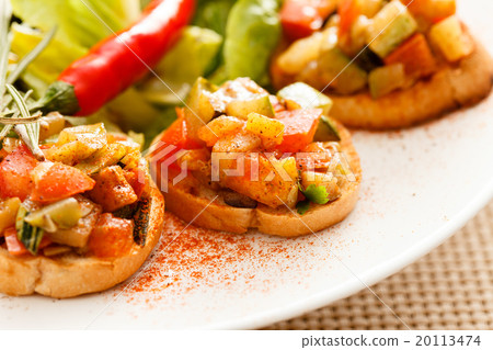 bruschetta with vegetables bruschetta with vegetables 20113474