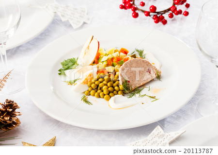 Foie gras pate with salad Foie gras pate with salad 20113787