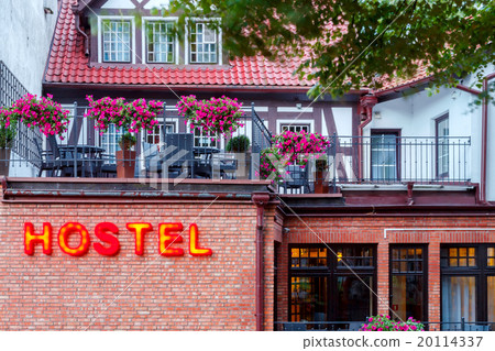 Sign of the hostel. 20114337