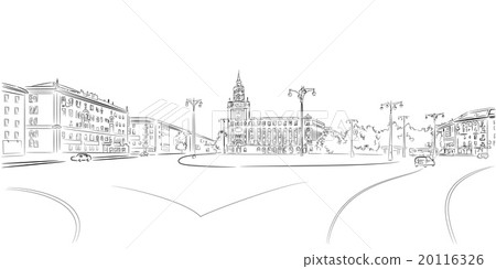 Town Square and historic building  20116326
