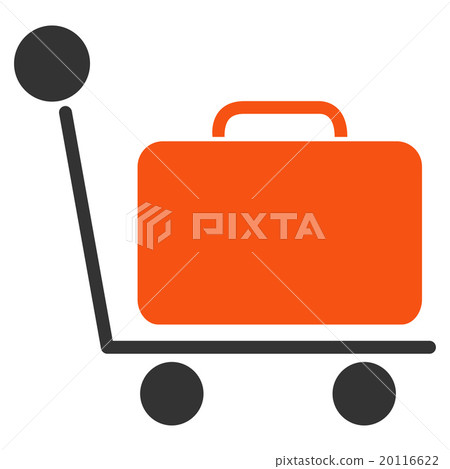 Luggage Trolley Flat Icon Luggage Trolley Flat Icon 20116622