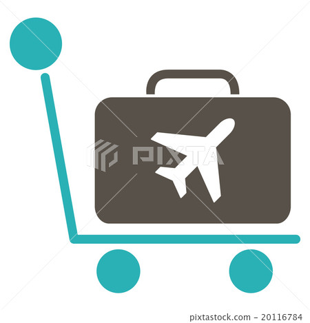 Luggage Trolley Flat Icon 20116784