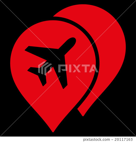 Airport Map Markers Flat Icon - Stock Illustration [20117163] - PIXTA