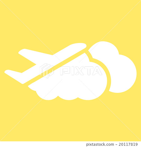 Airplane Over Clouds Flat Icon Airplane Over Clouds Flat Icon 20117819