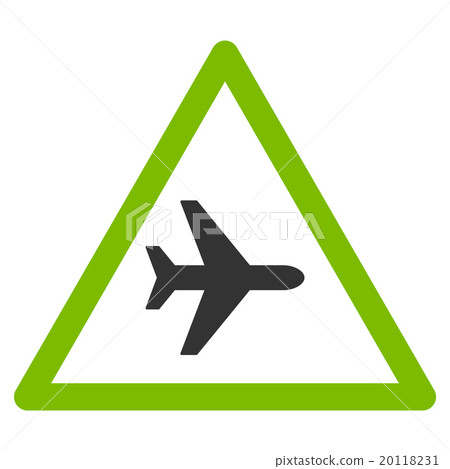 Airplane Warning Flat Icon 20118231