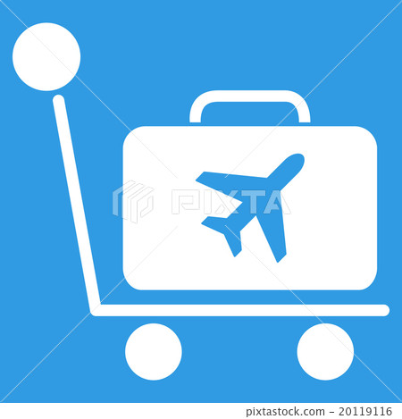 Luggage Trolley Flat Icon 20119116