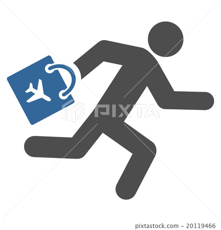 Late Airport Passenger Flat Icon 20119466