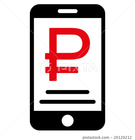 Rouble Mobile Payment Flat Icon Rouble Mobile Payment Flat Icon 20120212