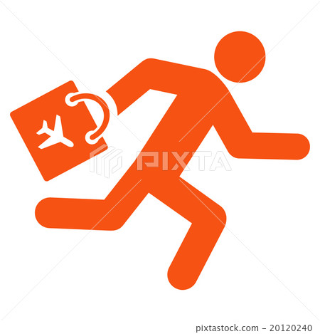 Late Airport Passenger Flat Icon 20120240