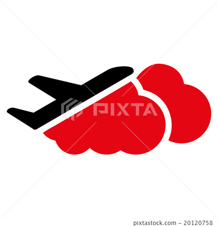Airplane Over Clouds Flat Icon 20120758