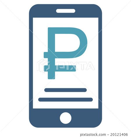 Rouble Mobile Payment Flat Icon Rouble Mobile Payment Flat Icon 20121406