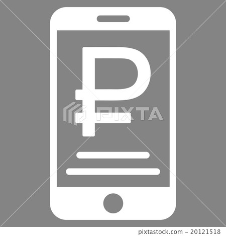 Rouble Mobile Payment Flat Icon Rouble Mobile Payment Flat Icon 20121518