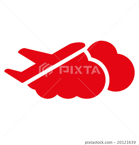 Airplane Over Clouds Flat Icon Airplane Over Clouds Flat Icon 20121639