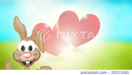 Easter Bunny Sunny Red Hearts 20121680