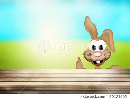 Happy Easter Bunny woden desk table 20121695