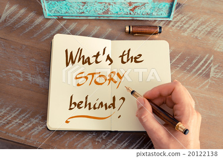 Handwritten text WHAT'S THE STORY BEHIND ? 20122138
