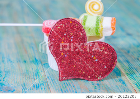 Valentines Day candy in glass jar Valentines Day candy in glass jar 20122205