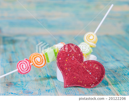 Valentines Day candy in glass jar 20122206