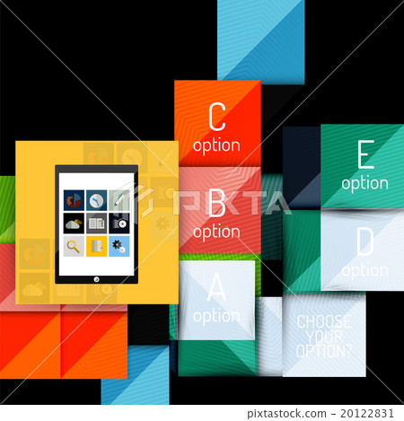 Geometric square shapes and infographic option 20122831