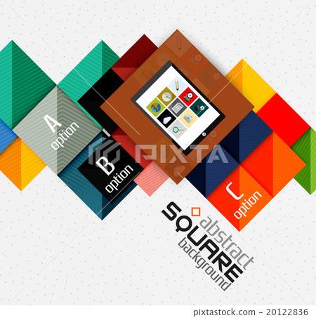 Geometric square shapes and infographic option 20122836