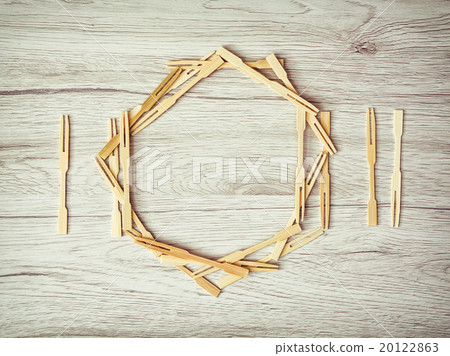 Cutlery with plate of toothpicks on the wooden background Cutlery with plate of toothpicks on the wooden background 20122863