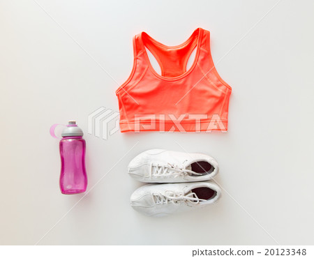 close up of female sports clothing and bottle set close up of female sports clothing and bottle set 20123348