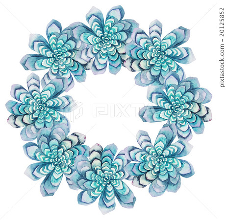 Watercolor succulent wreath 20125852