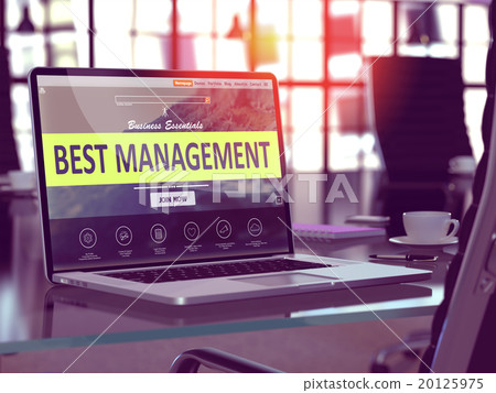 Stock Illustration: Best Management Concept on Laptop Screen.