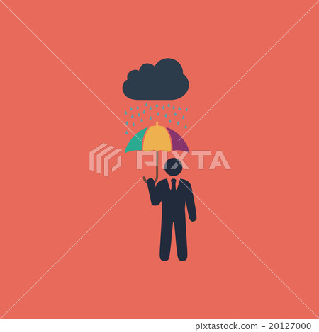 businessman with umbrella protect from rain - Stock Illustration ...