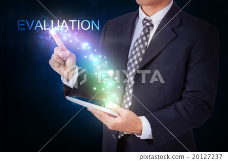 Businessman with pressing evaluation. 20127237