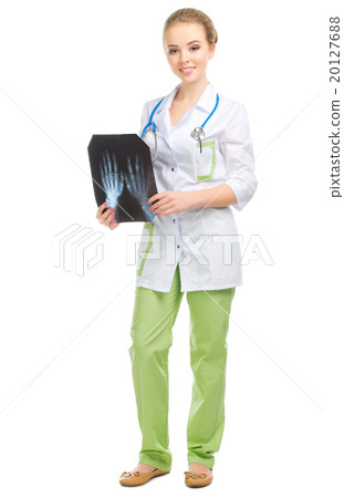 Young doctor with x-ray 20127688