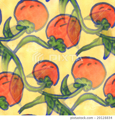 watercolor flower pattern seamless yellow red 20128834