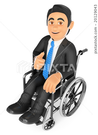 3D Handicapped businessman with thumb up 3D Handicapped businessman with thumb up 20129043
