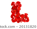 Letter "L" made from red roses petals 20131820
