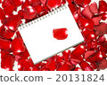 Notebook on red rose petals background 20131824