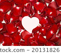 Pink heart paper on red rose petals background 20131826
