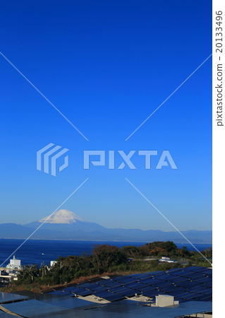 Mr. Sajima where Mt. Fuji can be seen is a hill mega solar plant 20133496