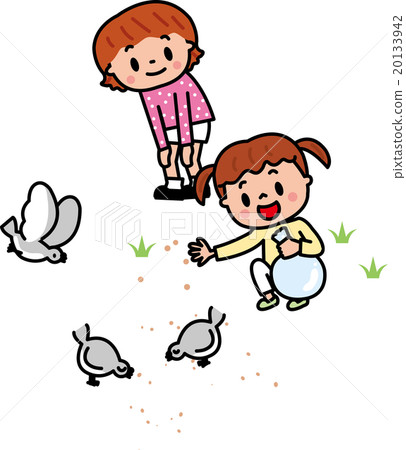 孩子餵鴿子 孩子餵鴿子 20133942